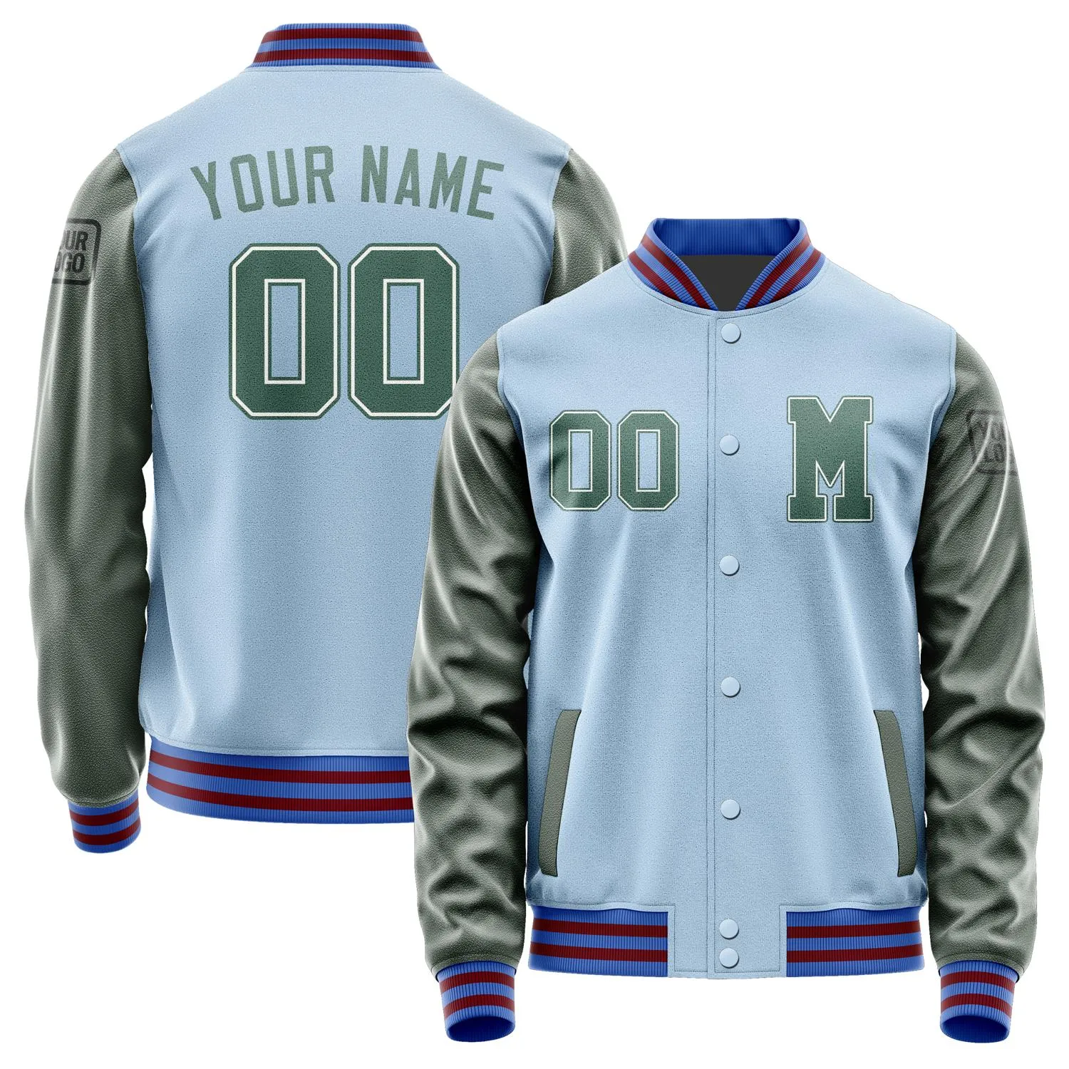 Custom Light Blue Blue Green Jacket sold by Tailorly