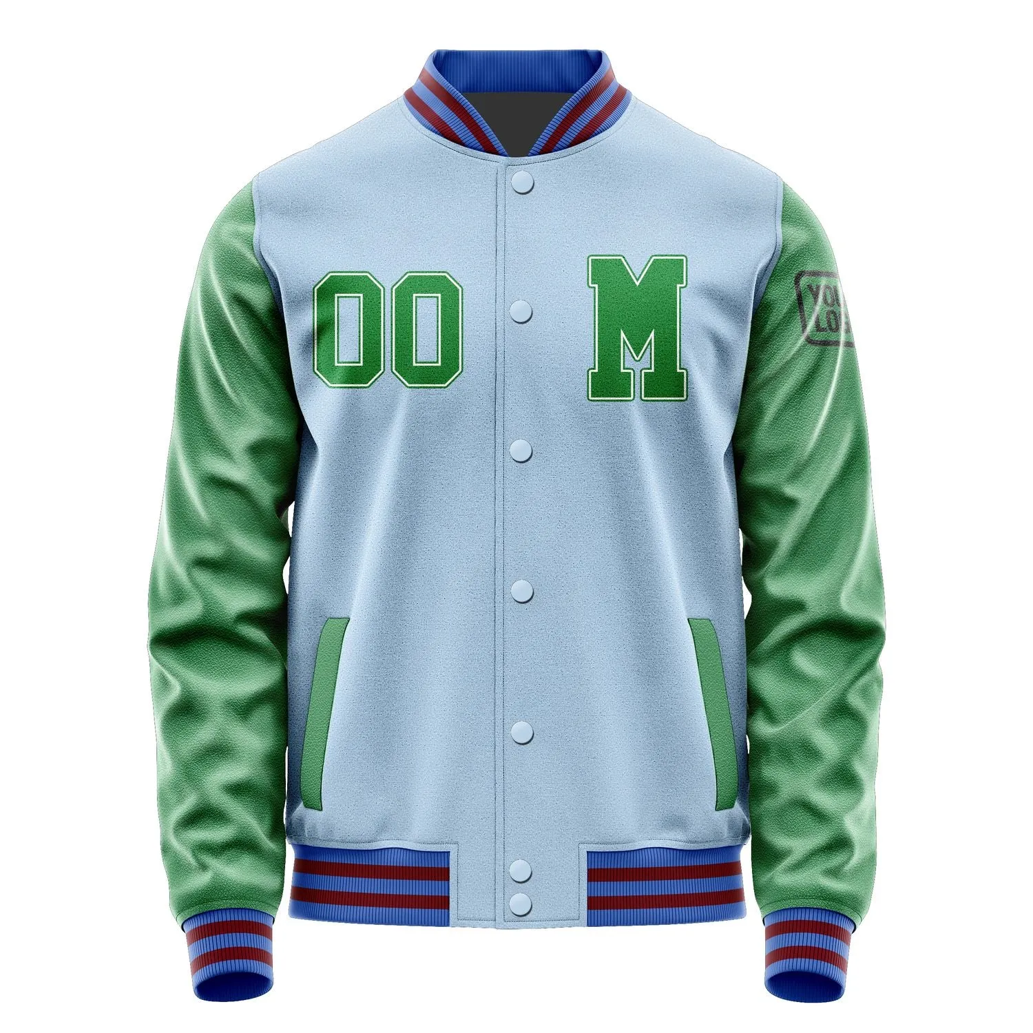 Custom Light Blue Emerald Green Jacket sold by Tailorly product image thumbnail 4
