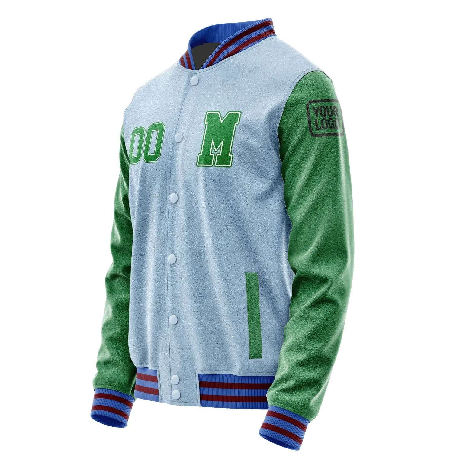 Custom Light Blue Emerald Green Jacket sold by Tailorly product image thumbnail 2
