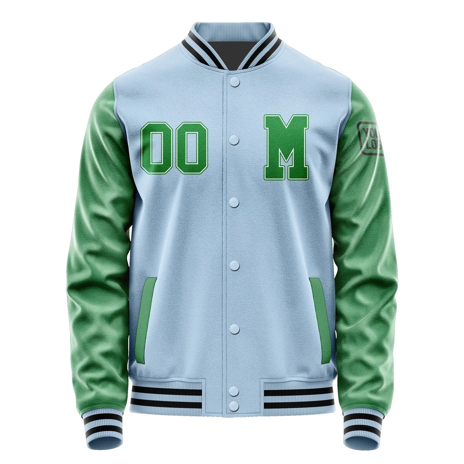 Custom Light Blue Emerald Green Jacket sold by Tailorly product image thumbnail 4