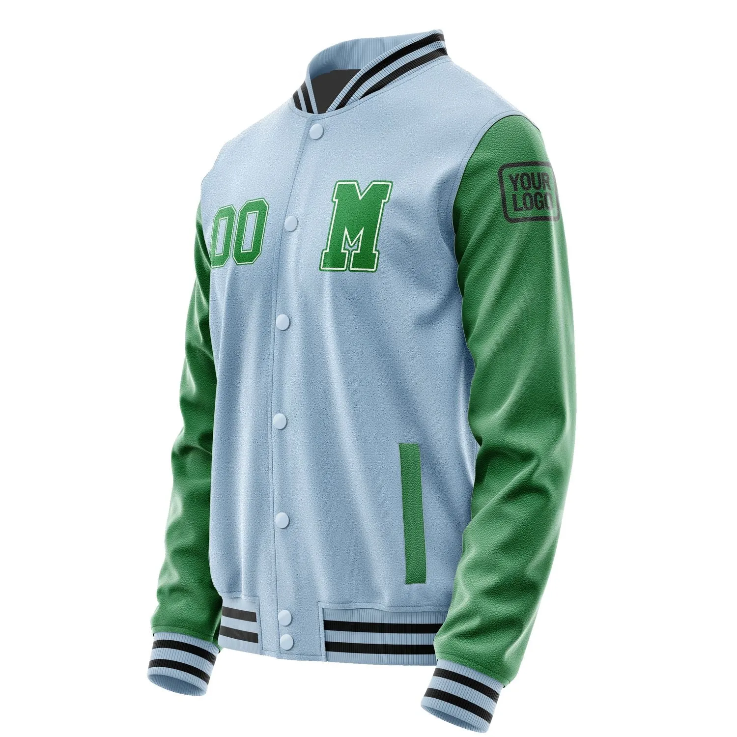 Custom Light Blue Emerald Green Jacket sold by Tailorly product image thumbnail 2