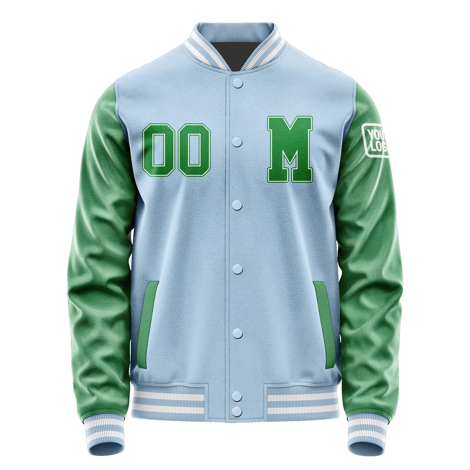 Custom Light Blue Emerald Green Jacket sold by Tailorly product image thumbnail 4