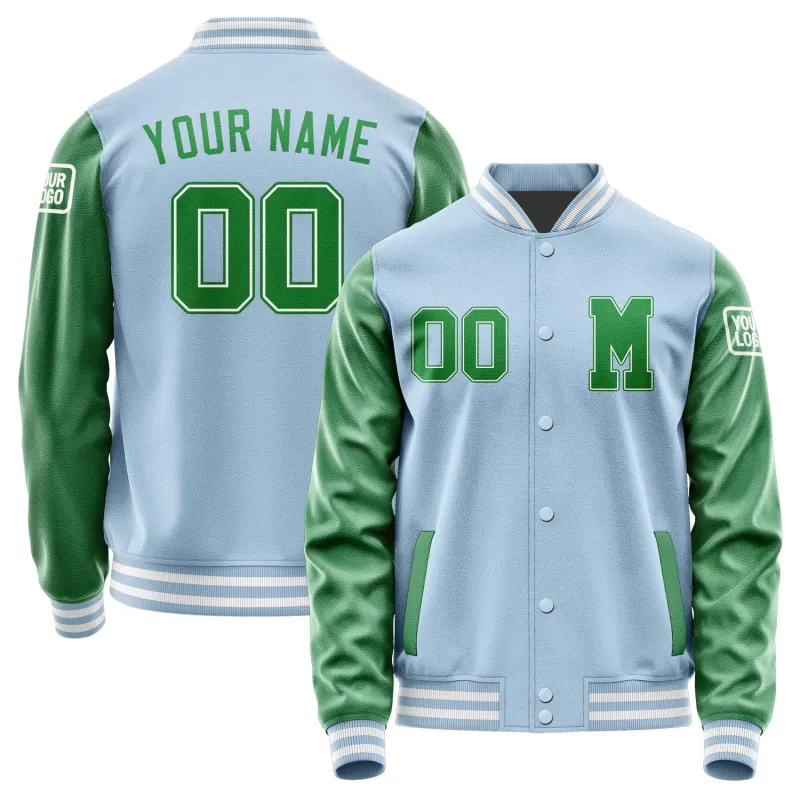 Custom Light Blue Emerald Green Jacket sold by Tailorly