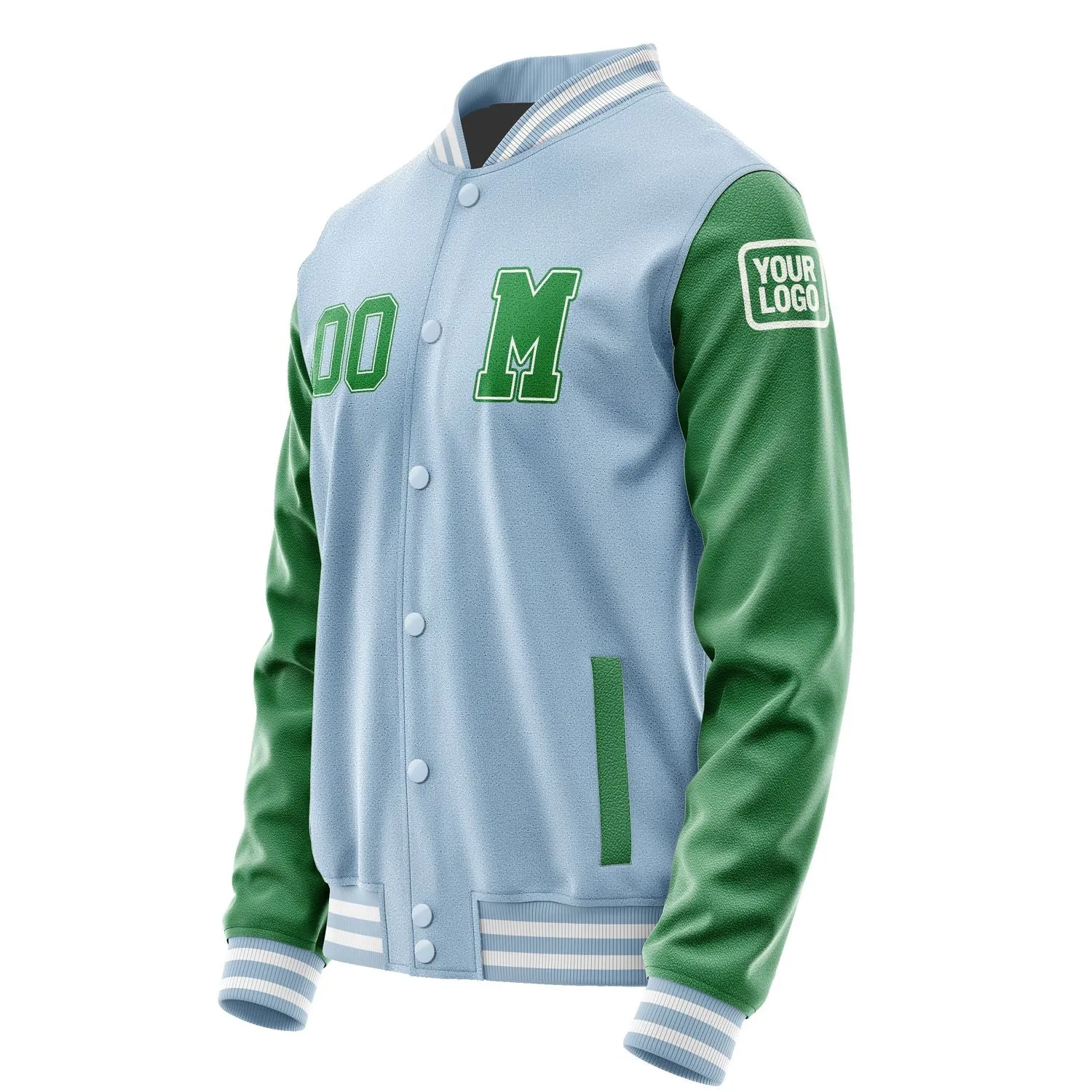 Custom Light Blue Emerald Green Jacket sold by Tailorly product image thumbnail 2