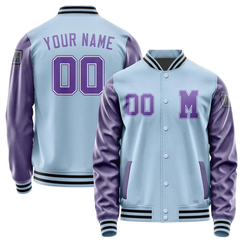 Custom Light Blue Light Purple Jacket sold by Tailorly
