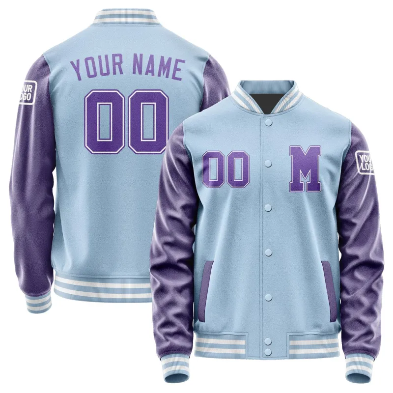 Custom Light Blue Light Purple Jacket sold by Tailorly