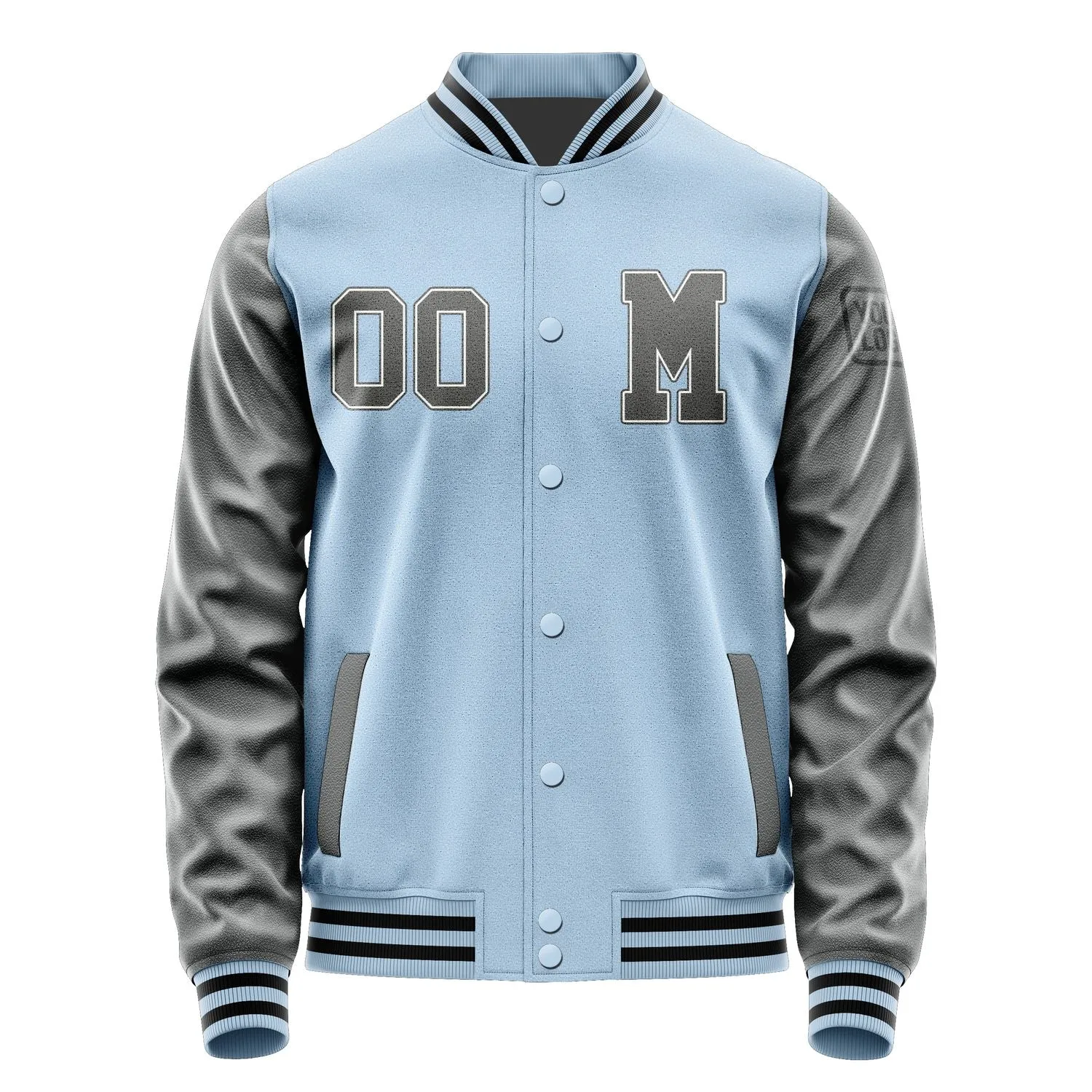 Custom Light Blue Dark Grey Jacket sold by Tailorly product image thumbnail 4
