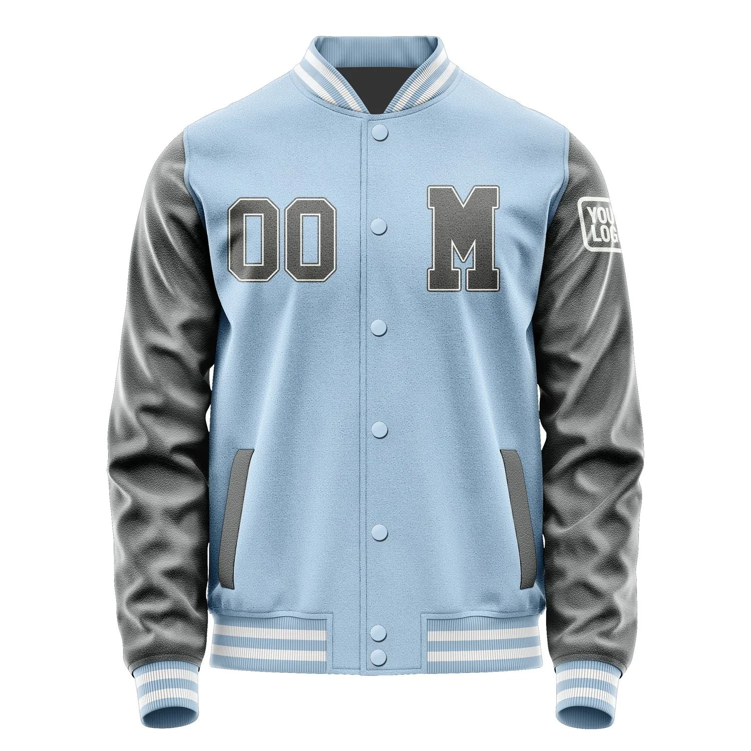 Custom Light Blue Dark Grey Jacket sold by Tailorly product image thumbnail 4