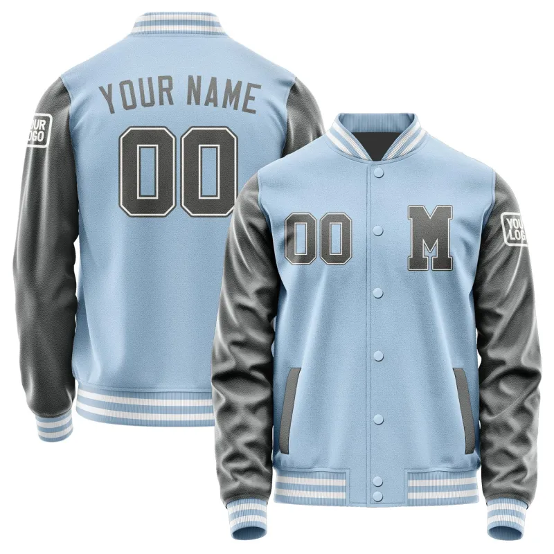 Custom Light Blue Dark Grey Jacket sold by Tailorly