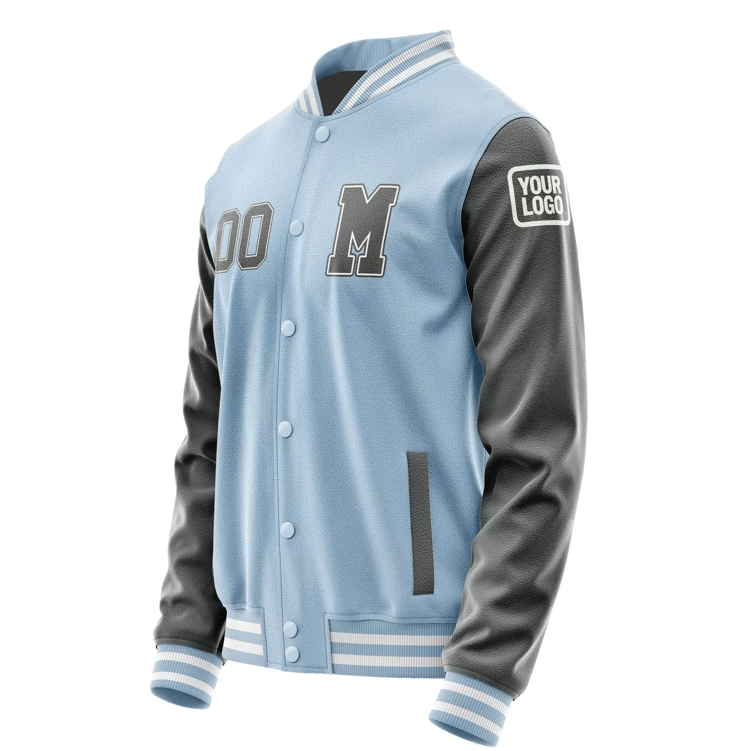 Custom Light Blue Dark Grey Jacket sold by Tailorly product image thumbnail 2