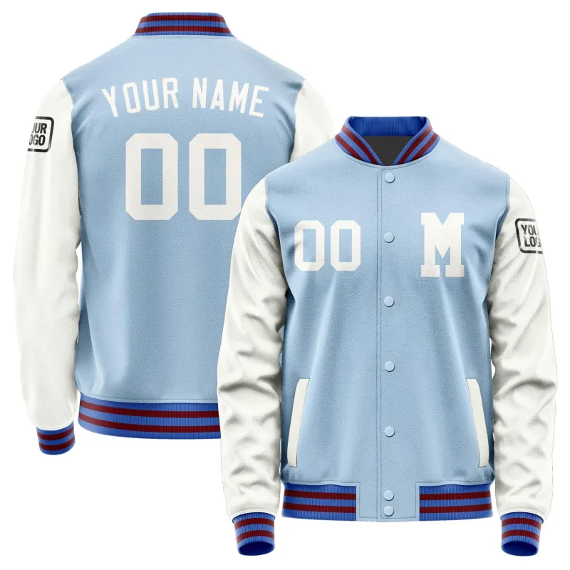 Custom Light Blue White Jacket sold by Tailorly