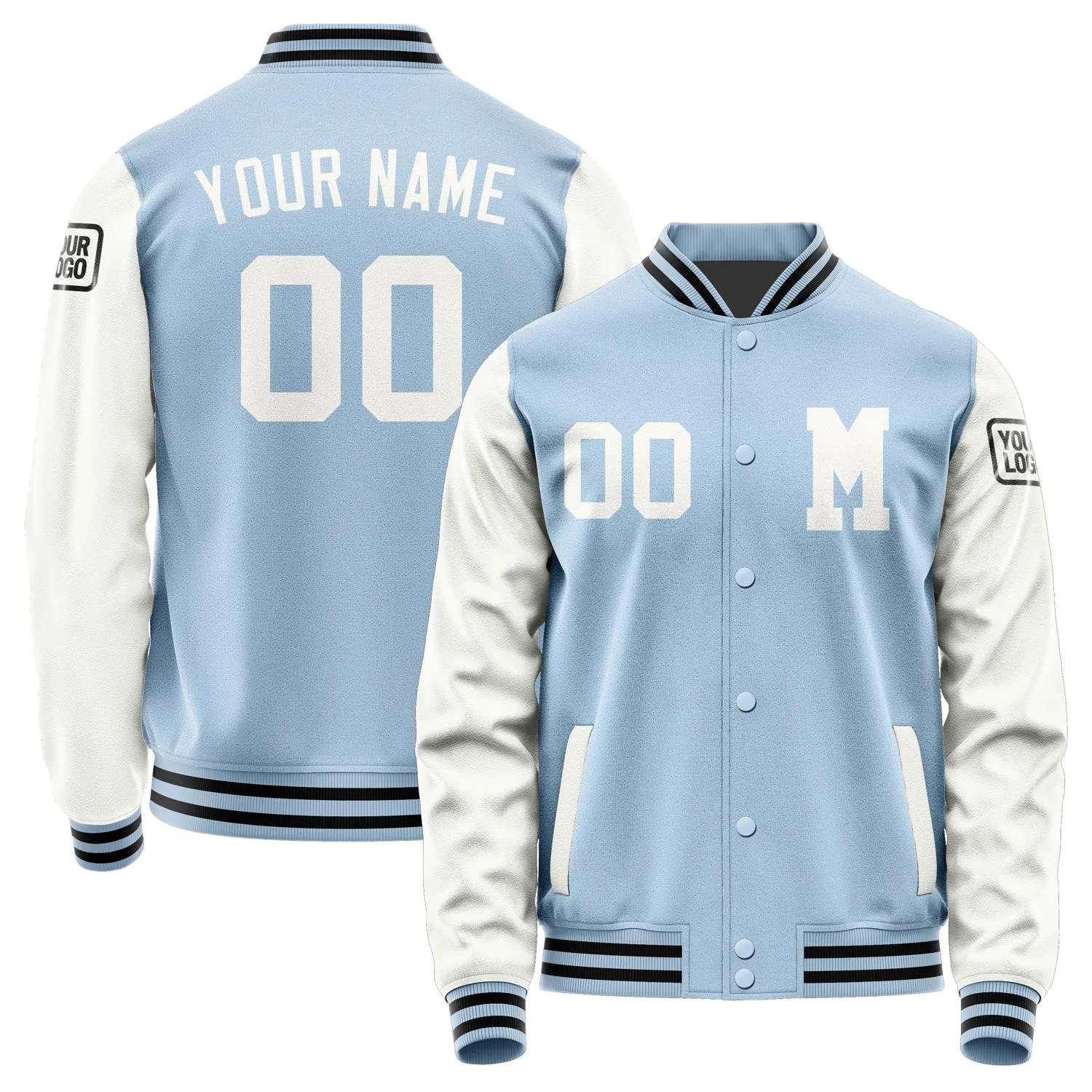 Custom Light Blue White Jacket sold by Tailorly