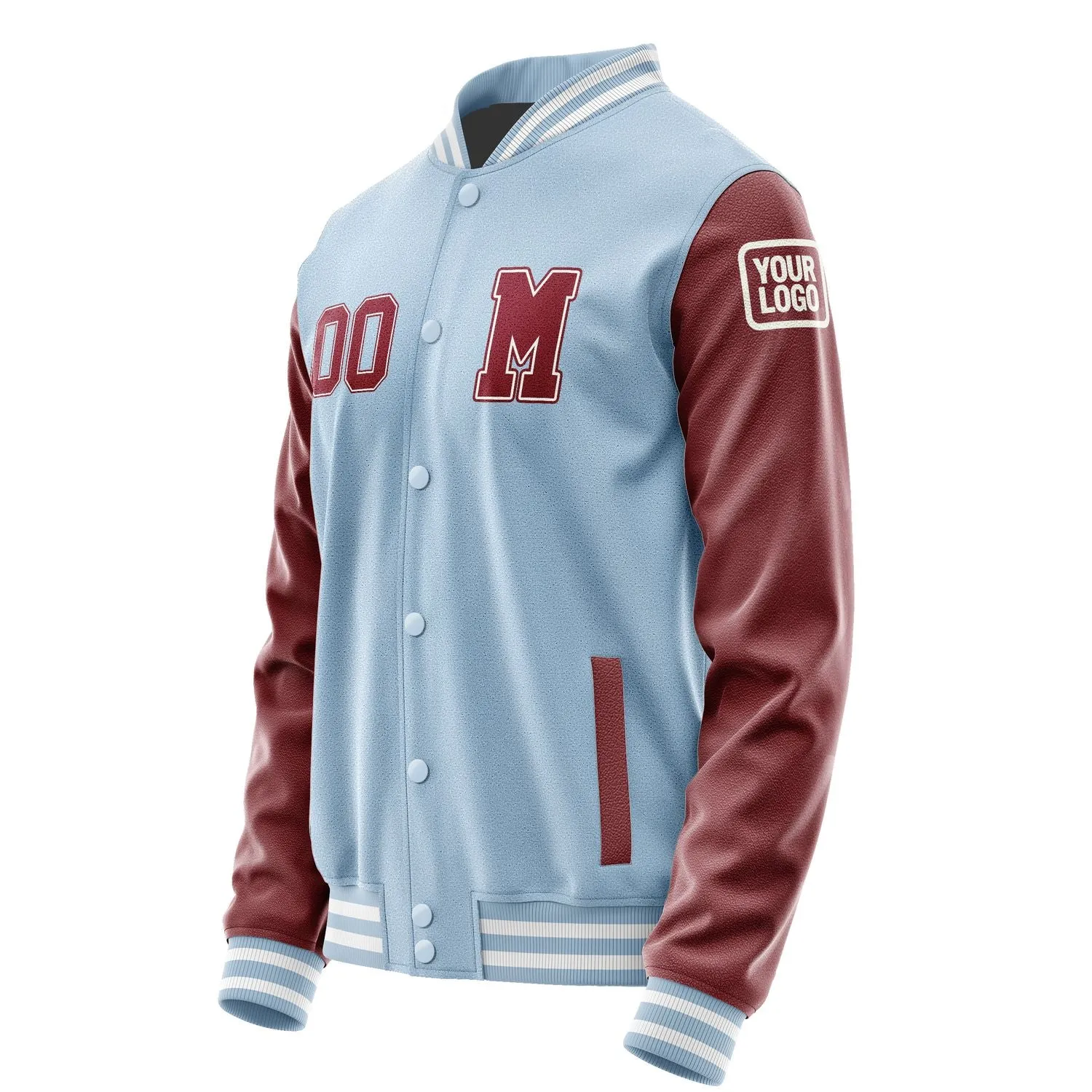 Custom Light Blue Crimson Red Jacket sold by Tailorly product image thumbnail 2