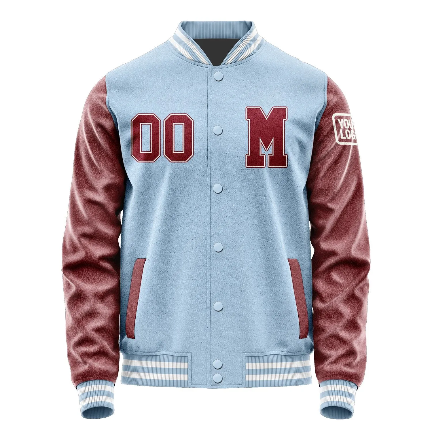 Custom Light Blue Crimson Red Jacket sold by Tailorly product image thumbnail 4