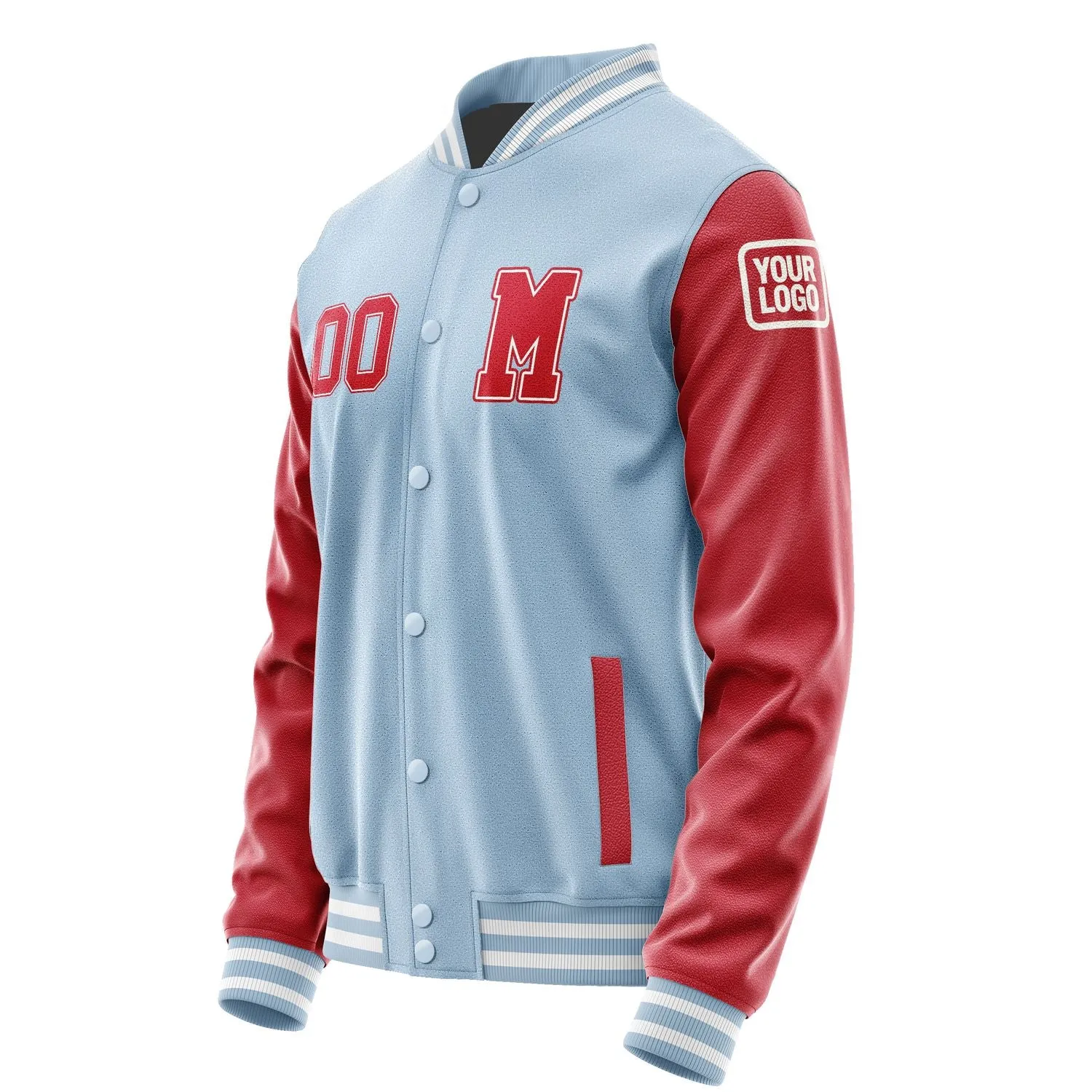 Custom Light Blue Red Jacket sold by Tailorly product image thumbnail 2