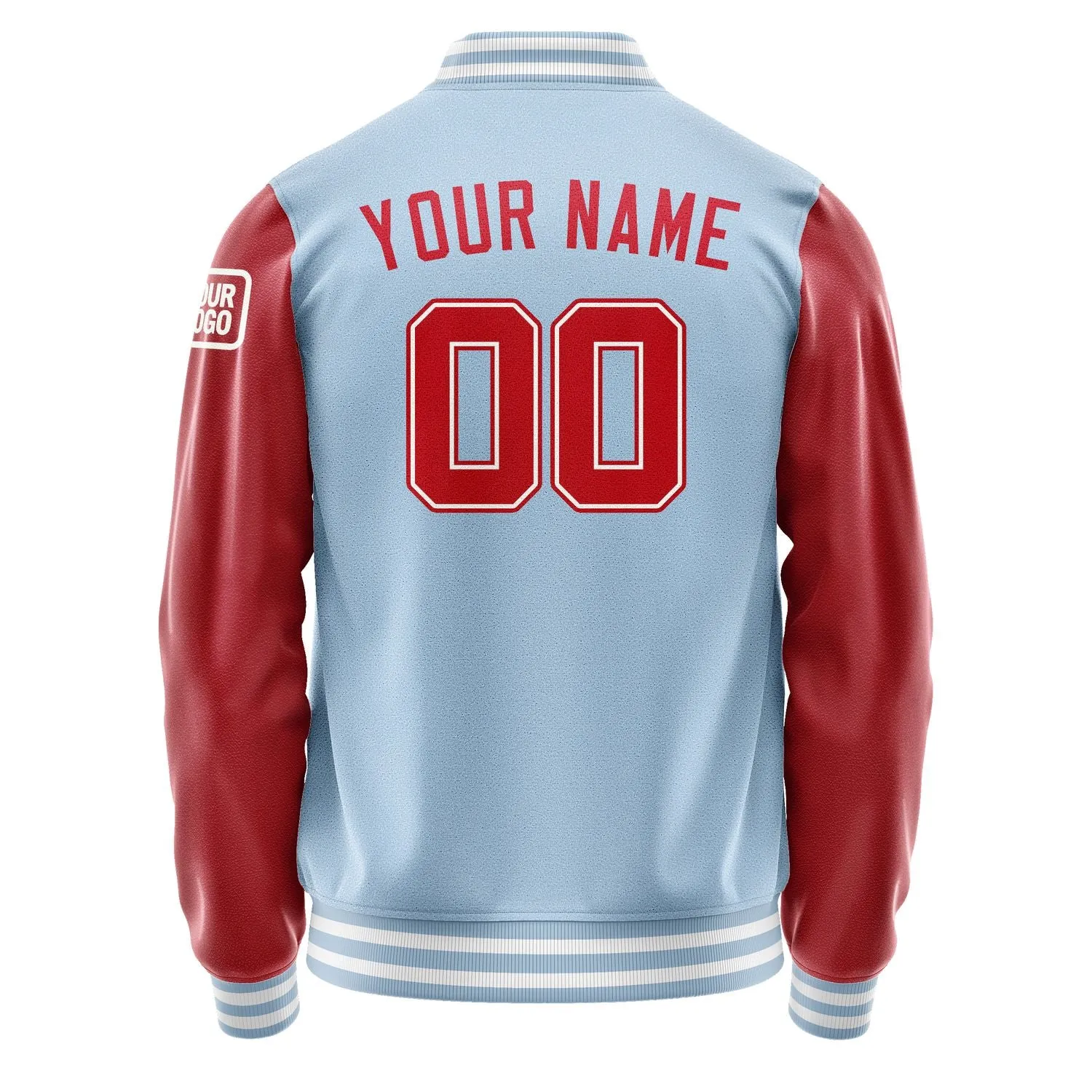 Custom Light Blue Red Jacket sold by Tailorly product image thumbnail 3