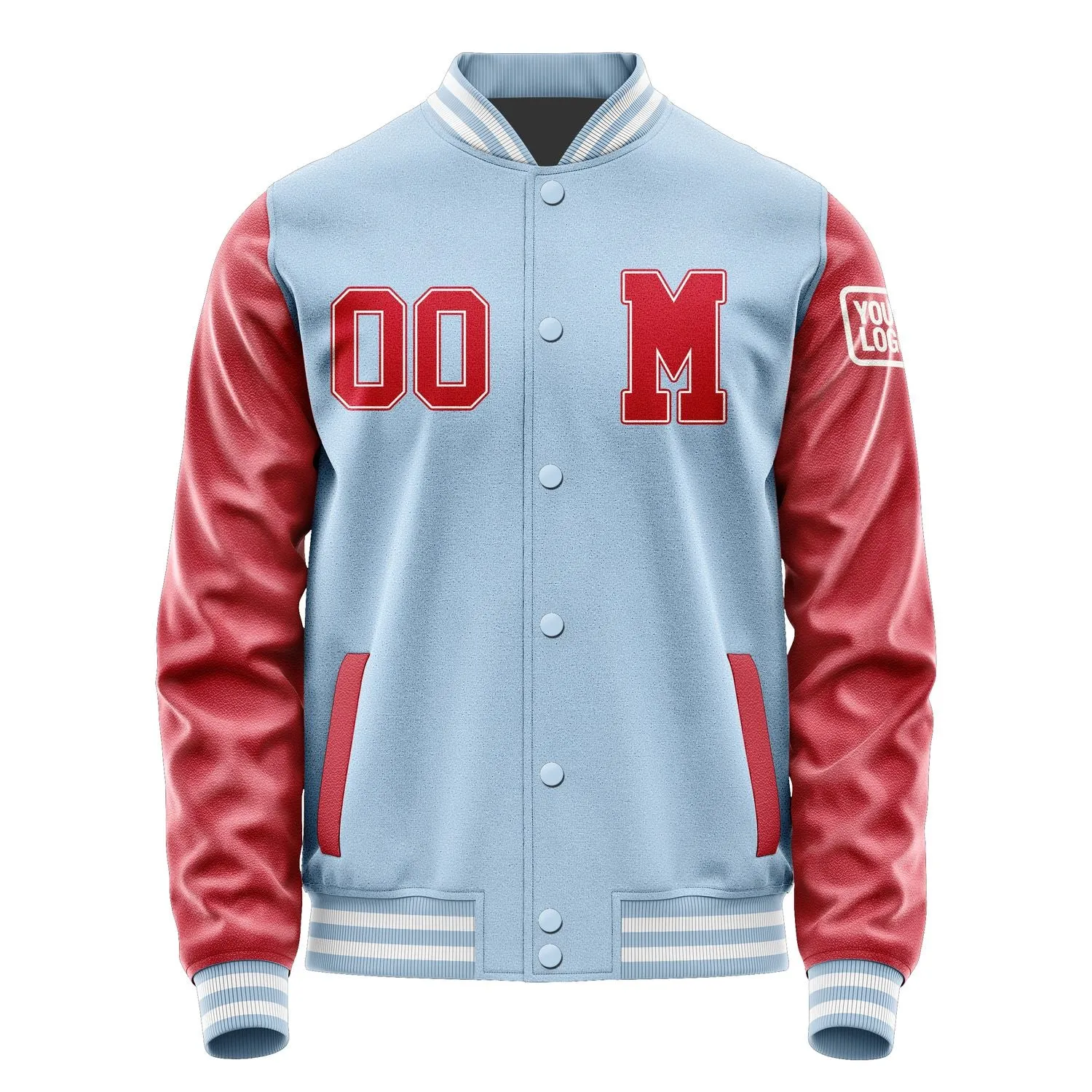 Custom Light Blue Red Jacket sold by Tailorly product image thumbnail 4
