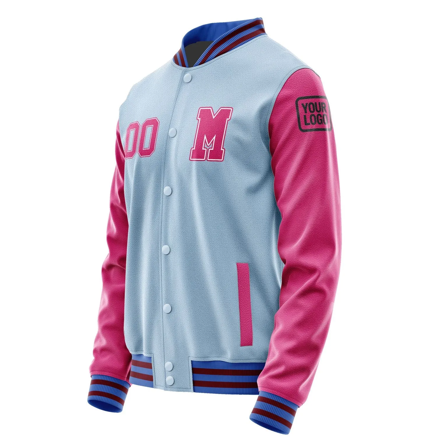 Custom Light Blue Pink Jacket sold by Tailorly product image thumbnail 2
