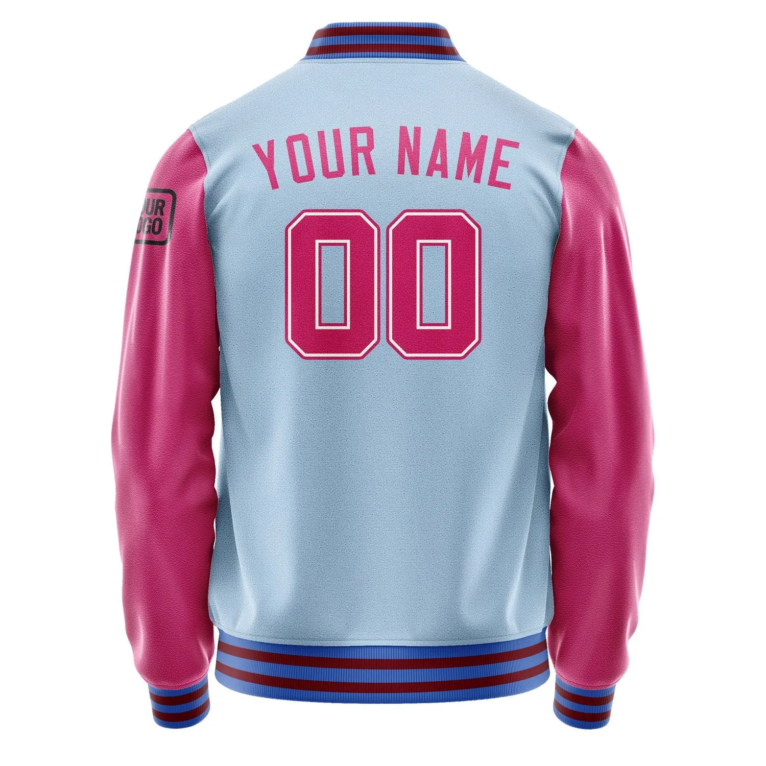 Custom Light Blue Pink Jacket sold by Tailorly product image thumbnail 3