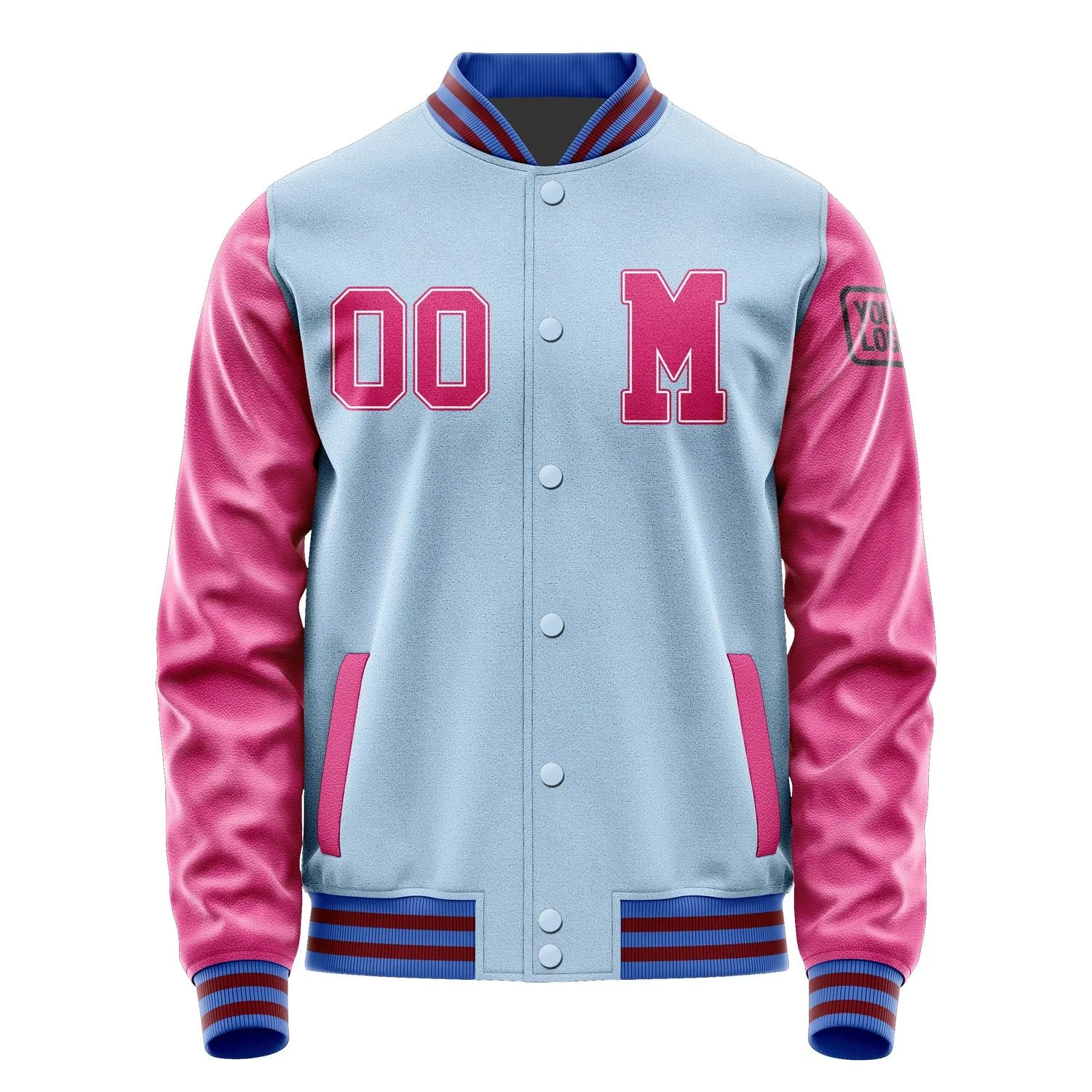 Custom Light Blue Pink Jacket sold by Tailorly product image thumbnail 4