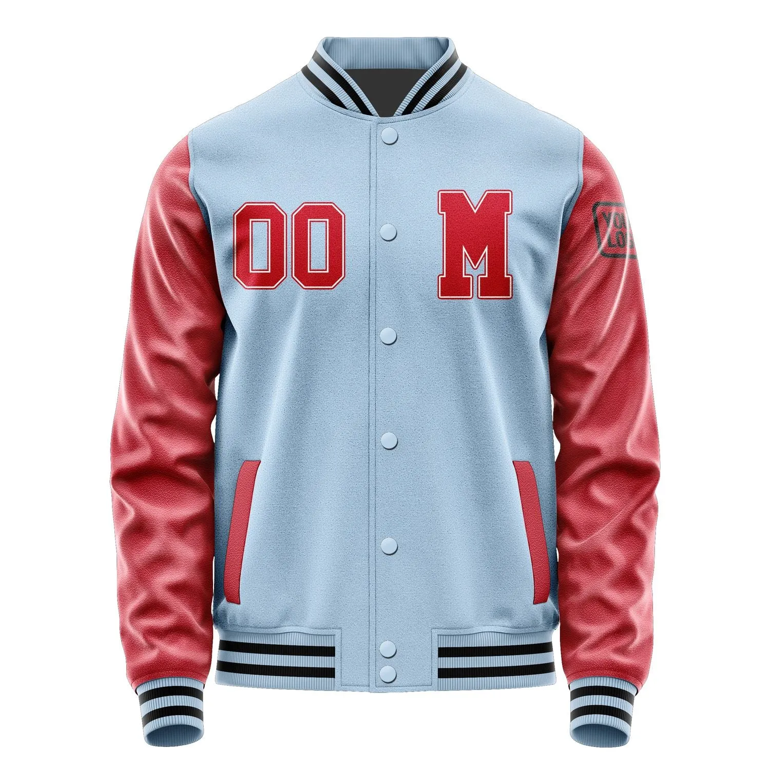 Custom Light Blue Red Jacket sold by Tailorly product image thumbnail 4