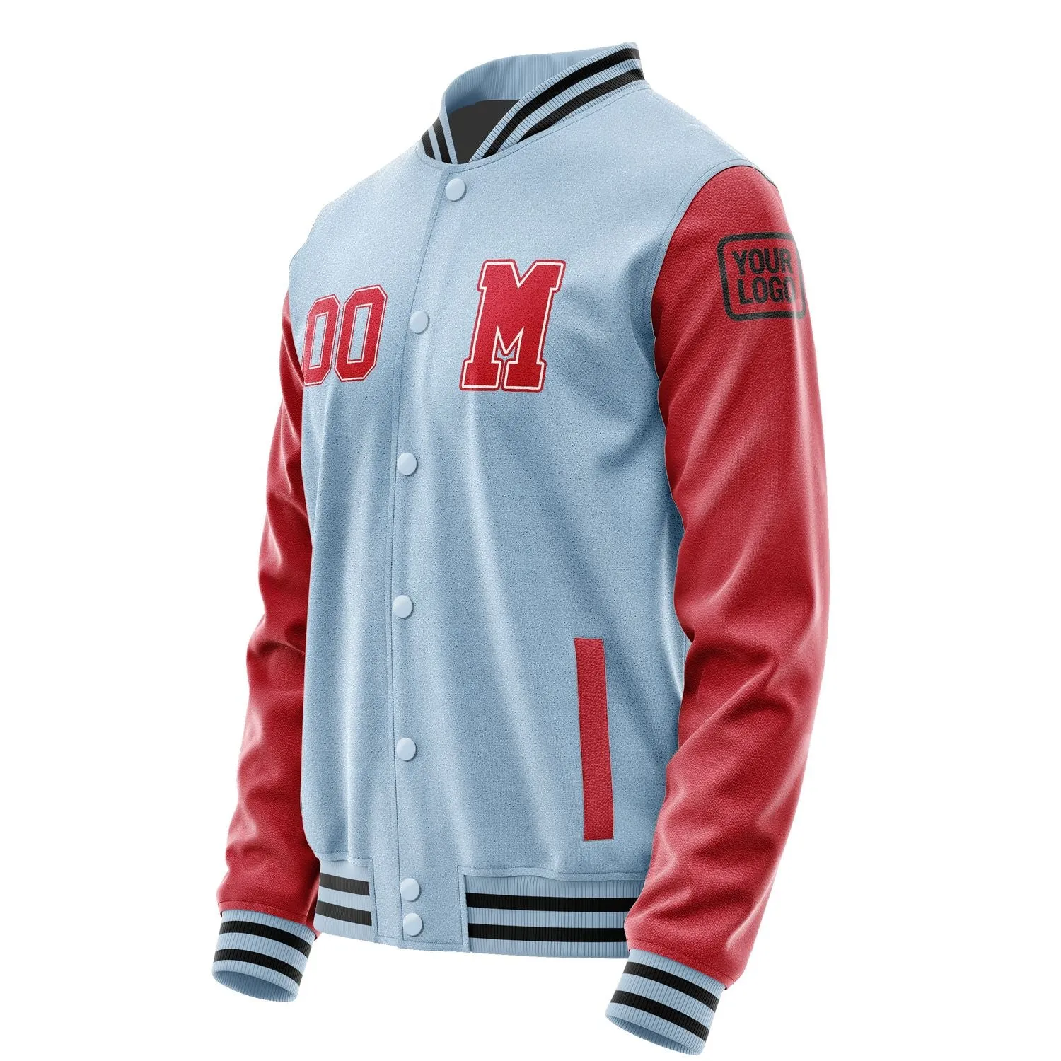 Custom Light Blue Red Jacket sold by Tailorly product image thumbnail 2