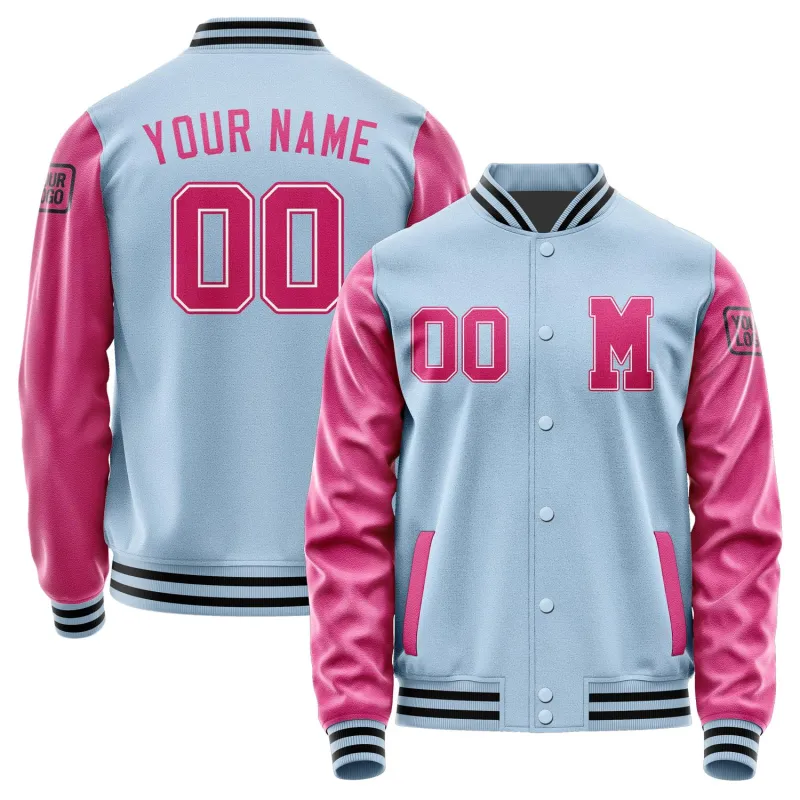 Custom Light Blue Pink Jacket sold by Tailorly