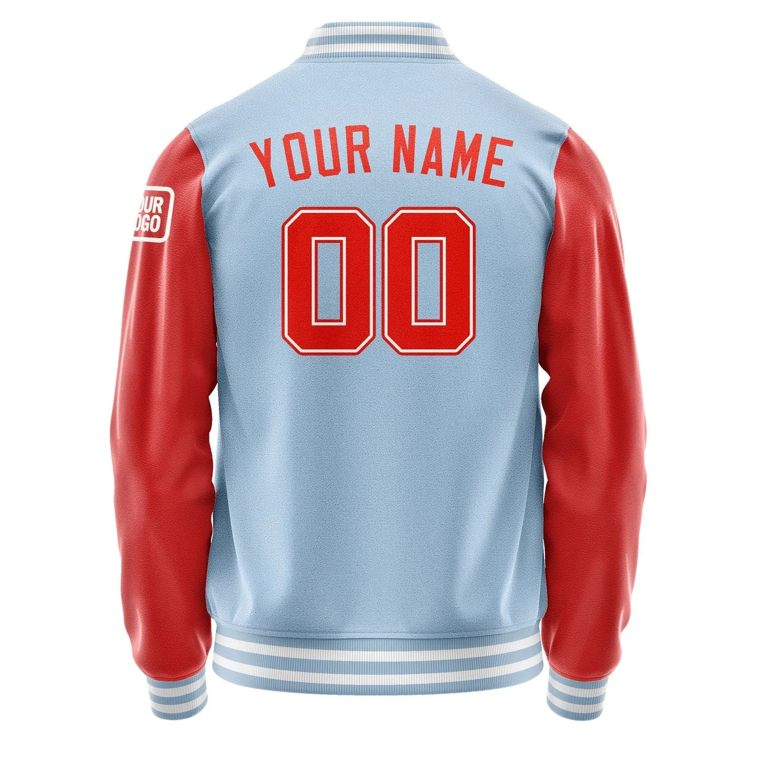 Custom Light Blue Orange Red Jacket sold by Tailorly product image thumbnail 3