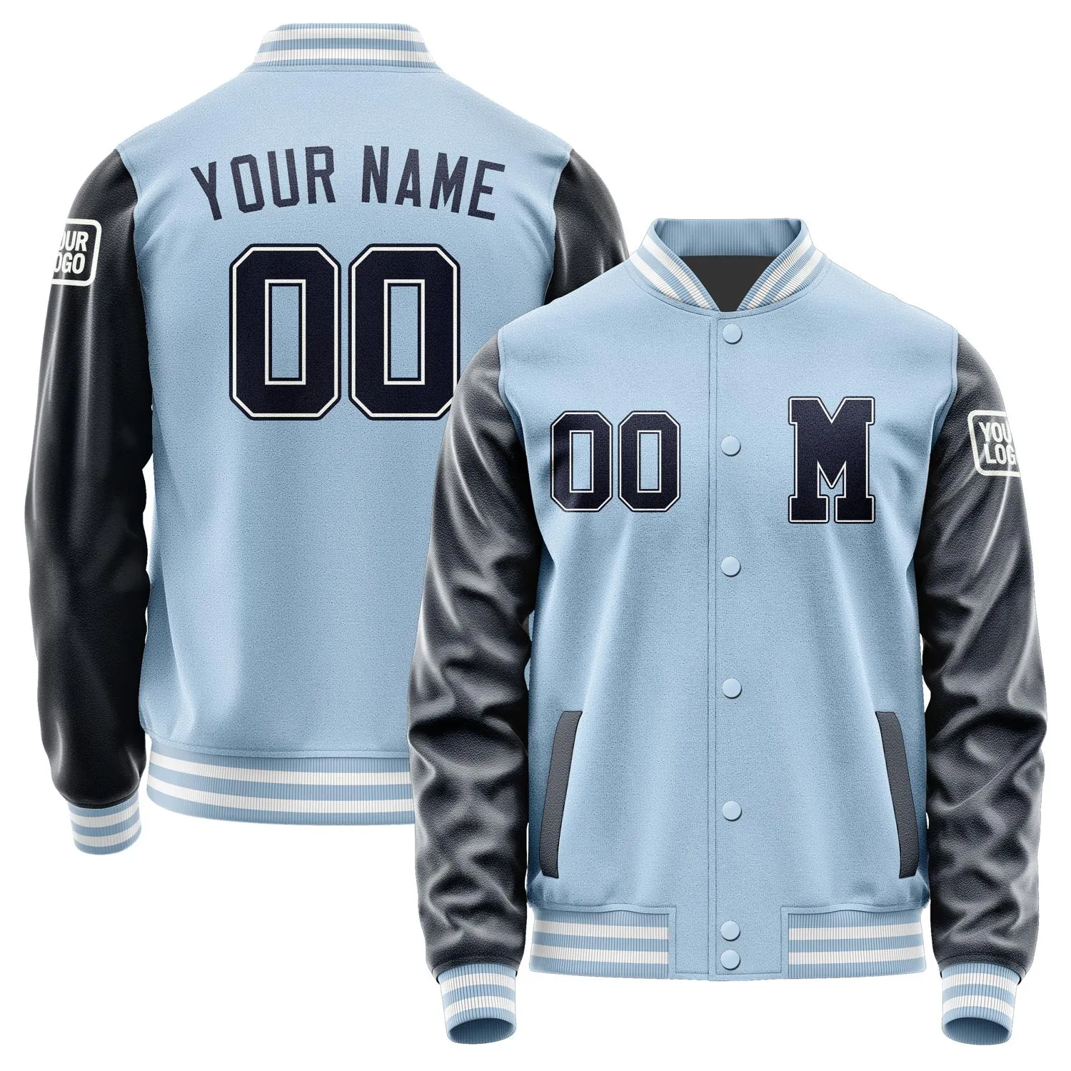 Custom Light Blue Navy Jacket sold by Tailorly