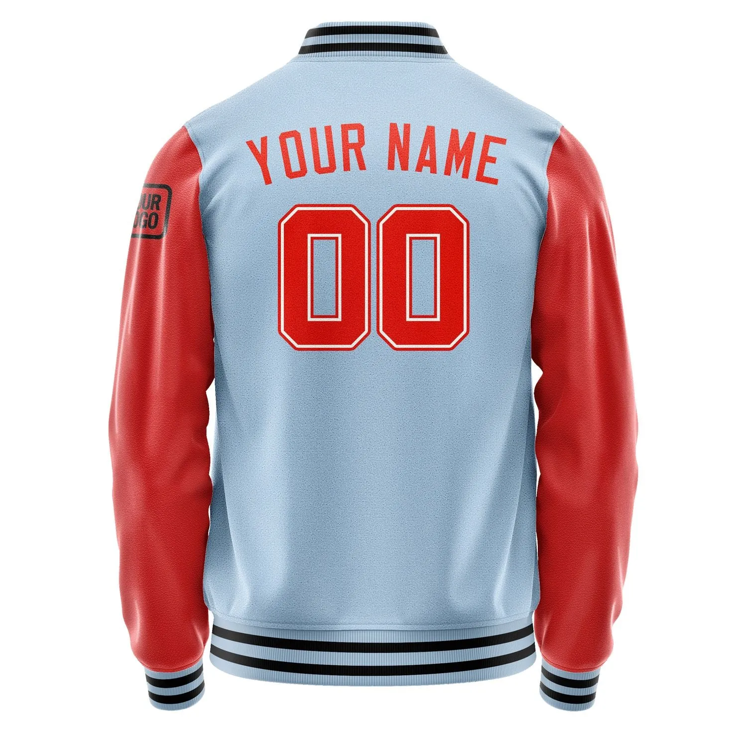 Custom Light Blue Orange Red Jacket sold by Tailorly product image thumbnail 3