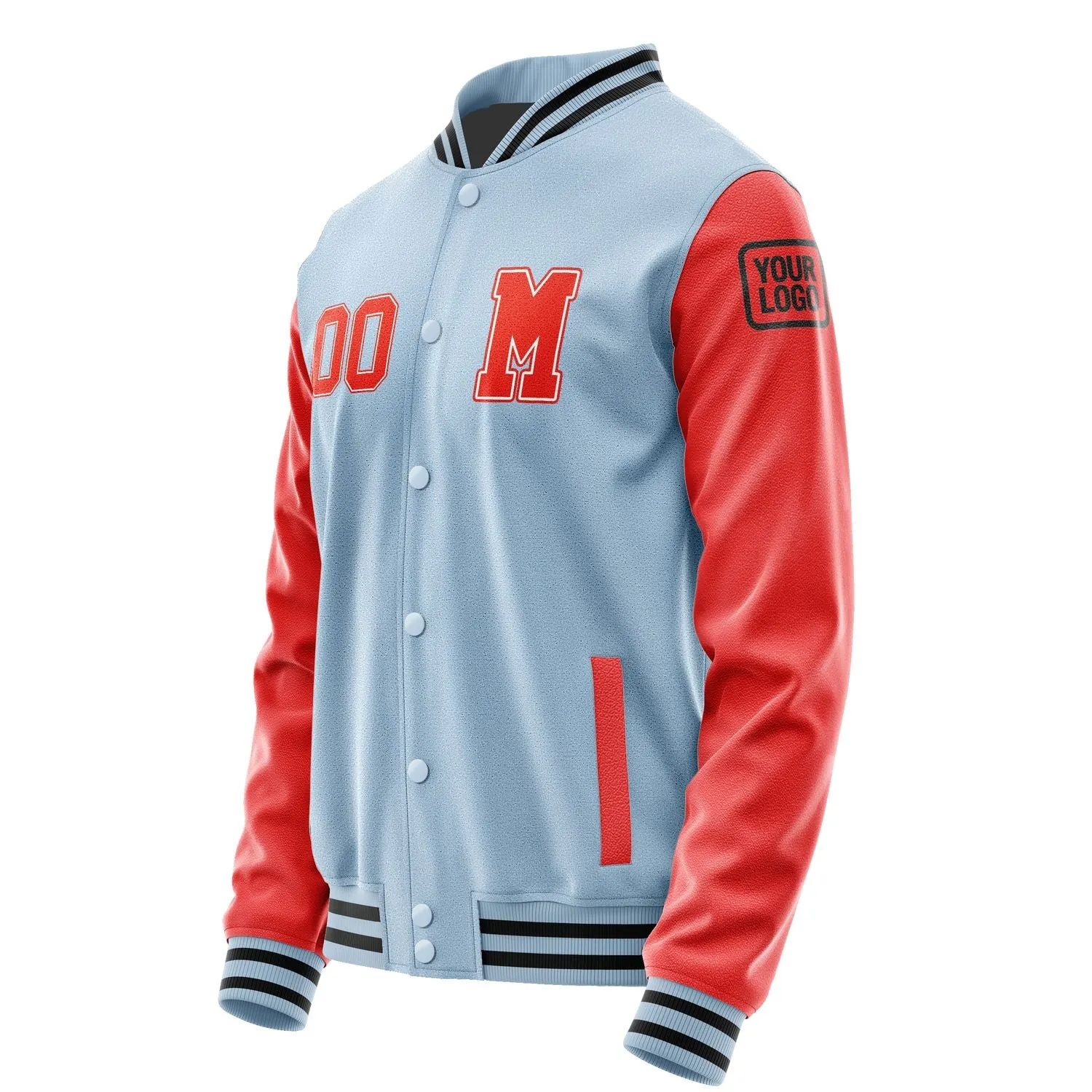 Custom Light Blue Orange Red Jacket sold by Tailorly product image thumbnail 2