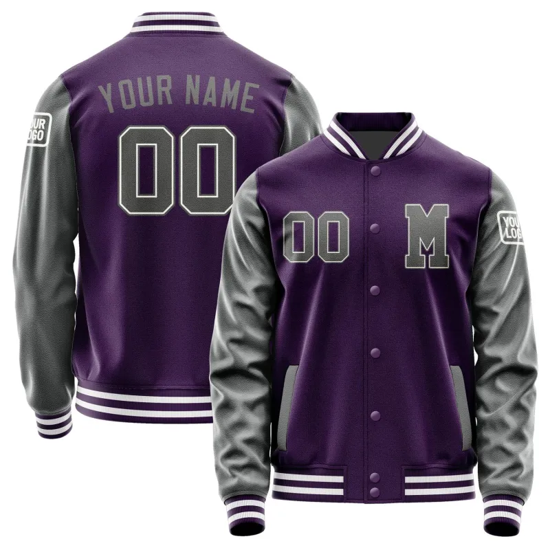 Custom Purple Dark Grey Jacket sold by Tailorly