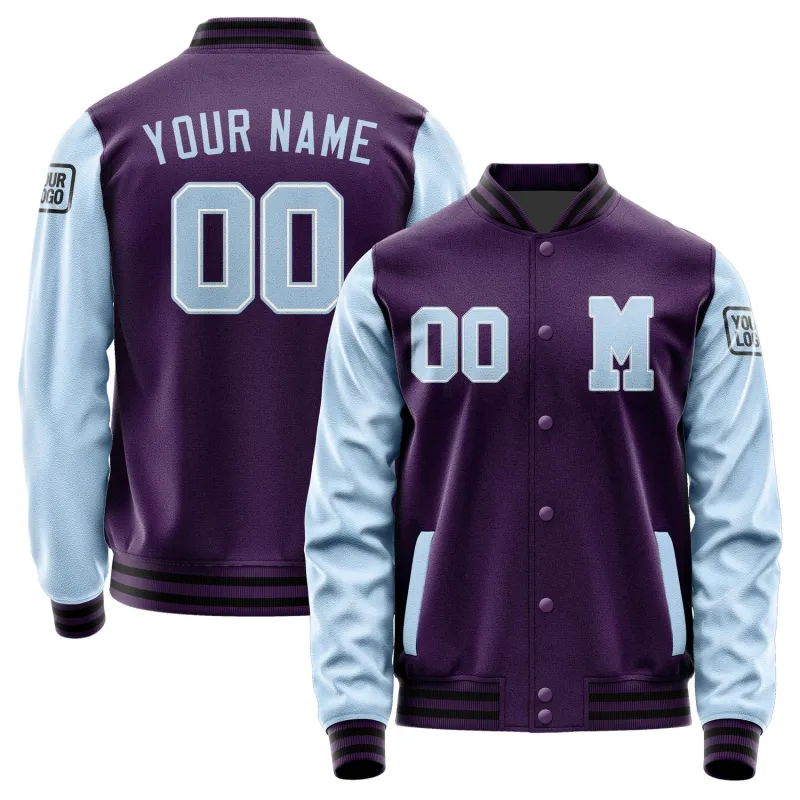Custom Purple Light Blue Jacket sold by Tailorly
