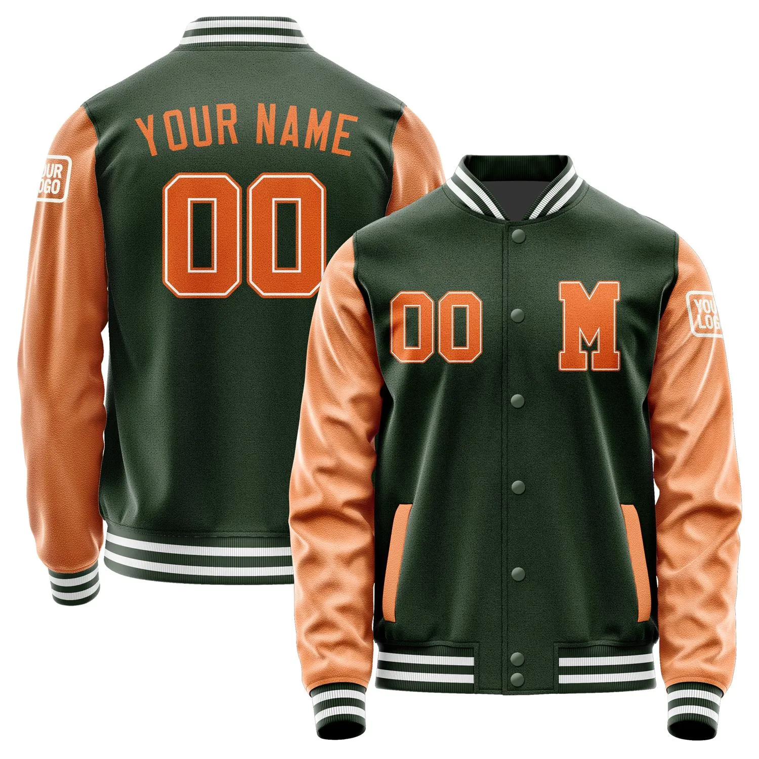 Custom Dark Green Orange Jacket sold by Tailorly