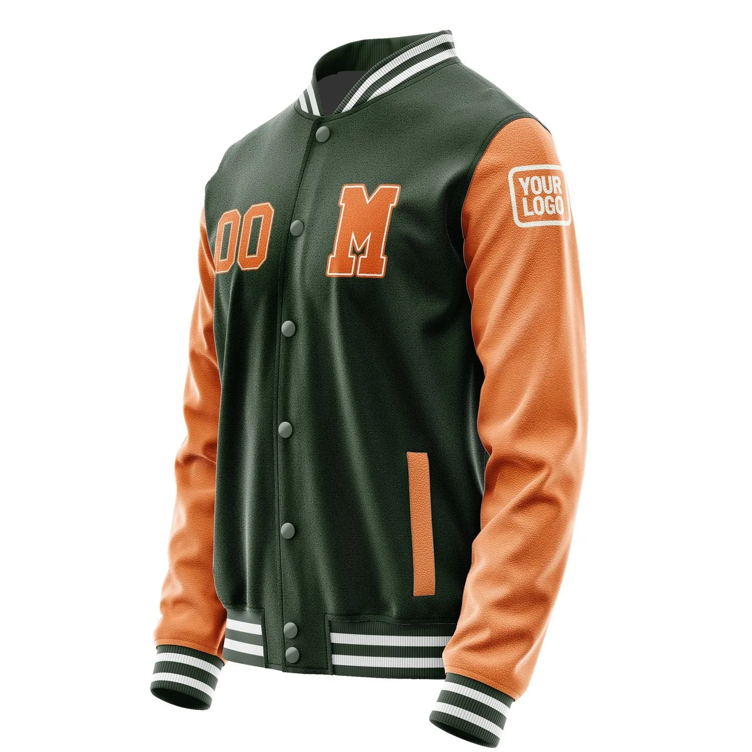 Custom Dark Green Orange Jacket sold by Tailorly product image thumbnail 2