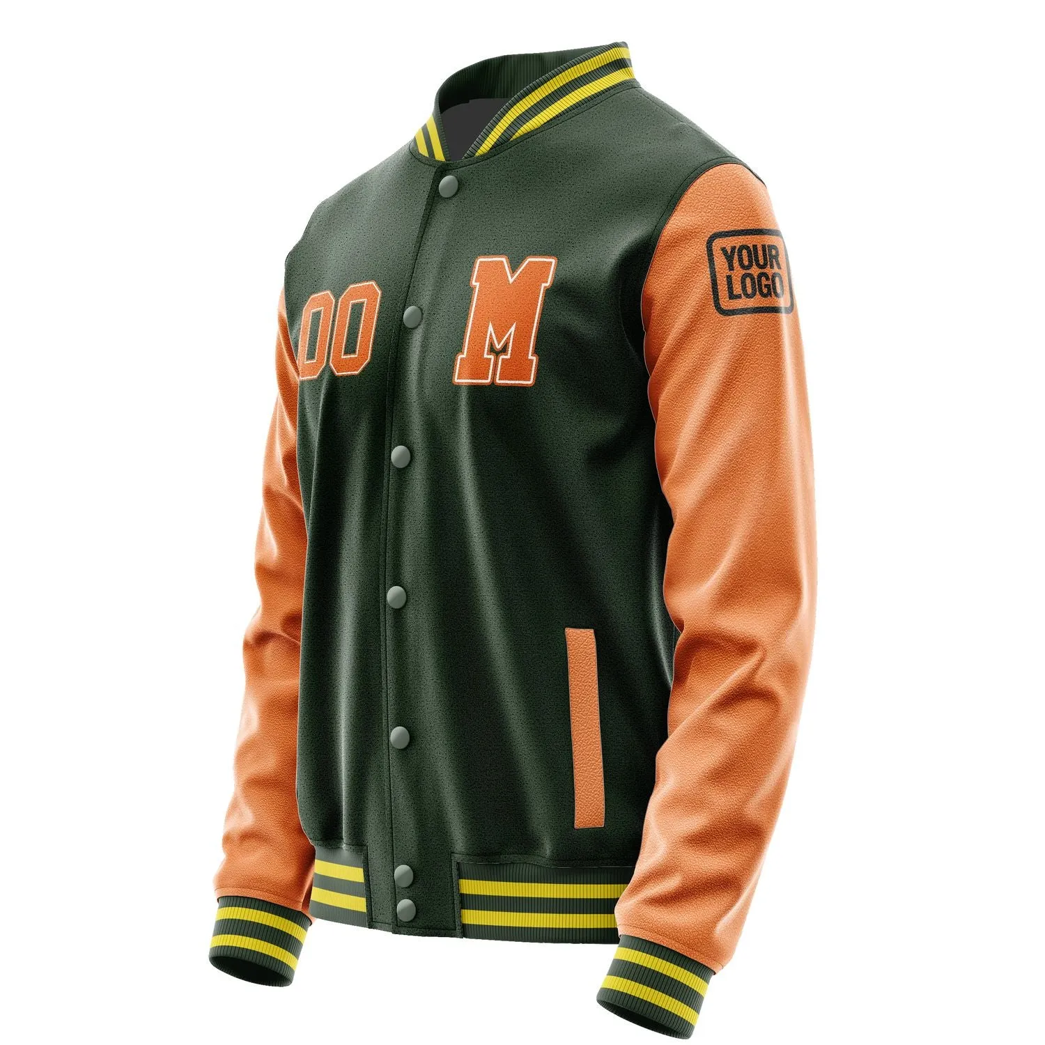 Custom Dark Green Orange Jacket sold by Tailorly product image thumbnail 2