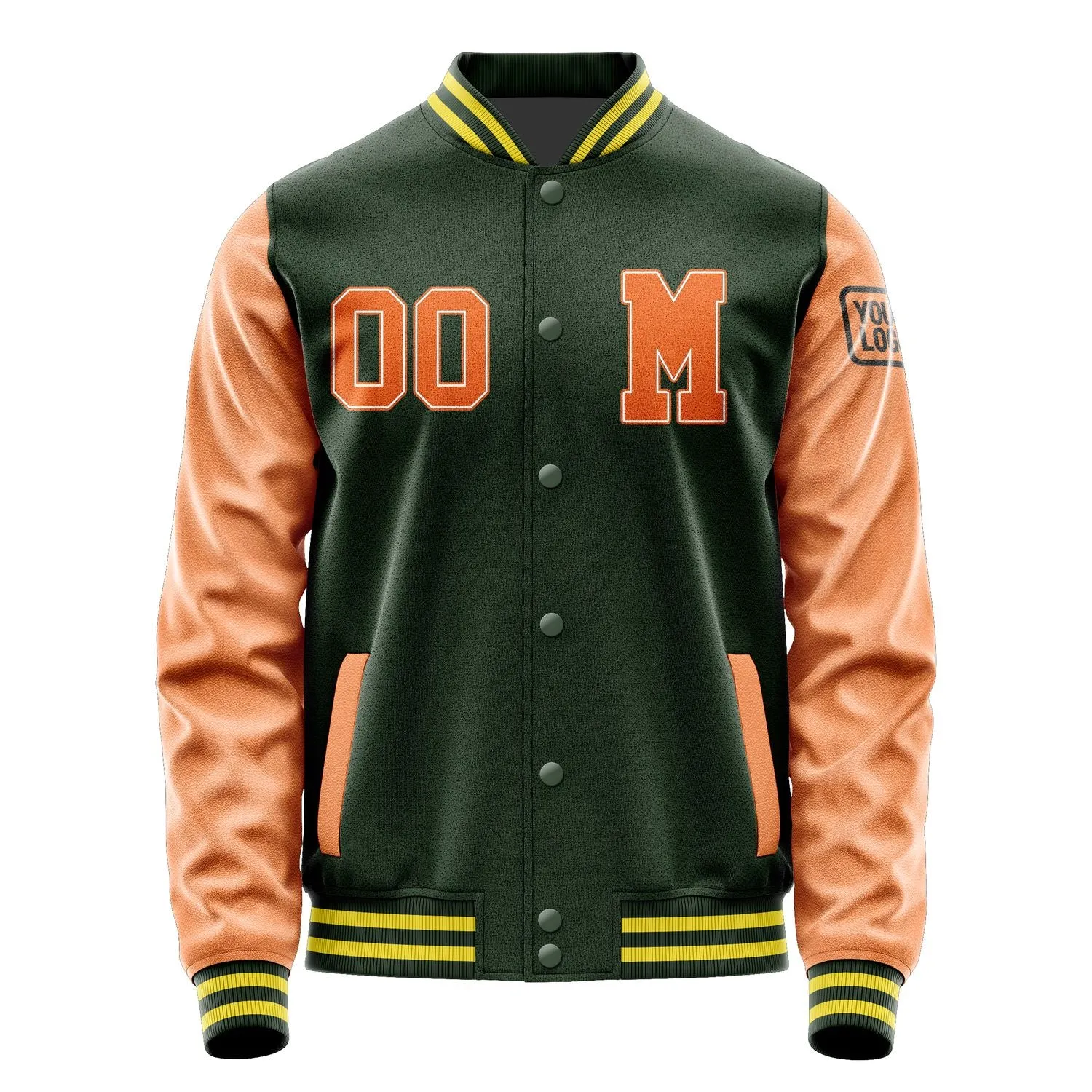 Custom Dark Green Orange Jacket sold by Tailorly product image thumbnail 4
