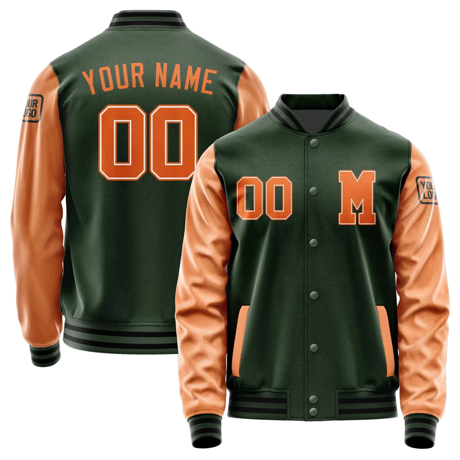 Custom Dark Green Orange Jacket sold by Tailorly