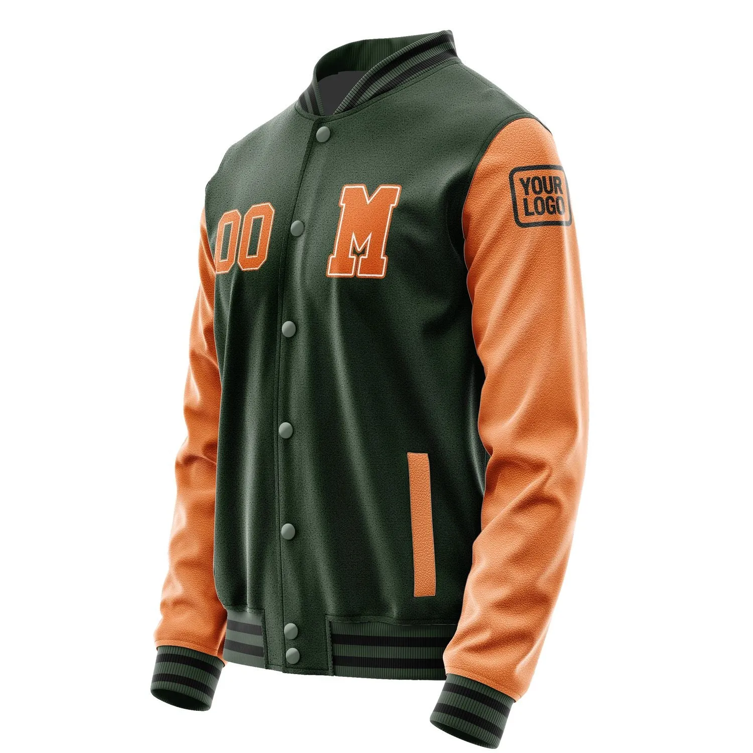 Custom Dark Green Orange Jacket sold by Tailorly product image thumbnail 2