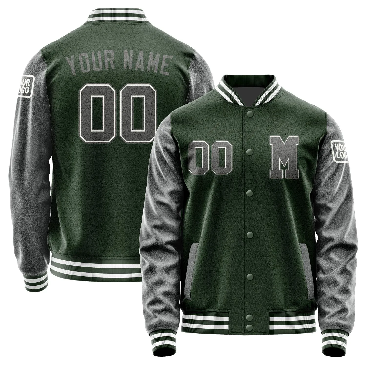 Custom Dark Green Dark Grey Jacket sold by Tailorly
