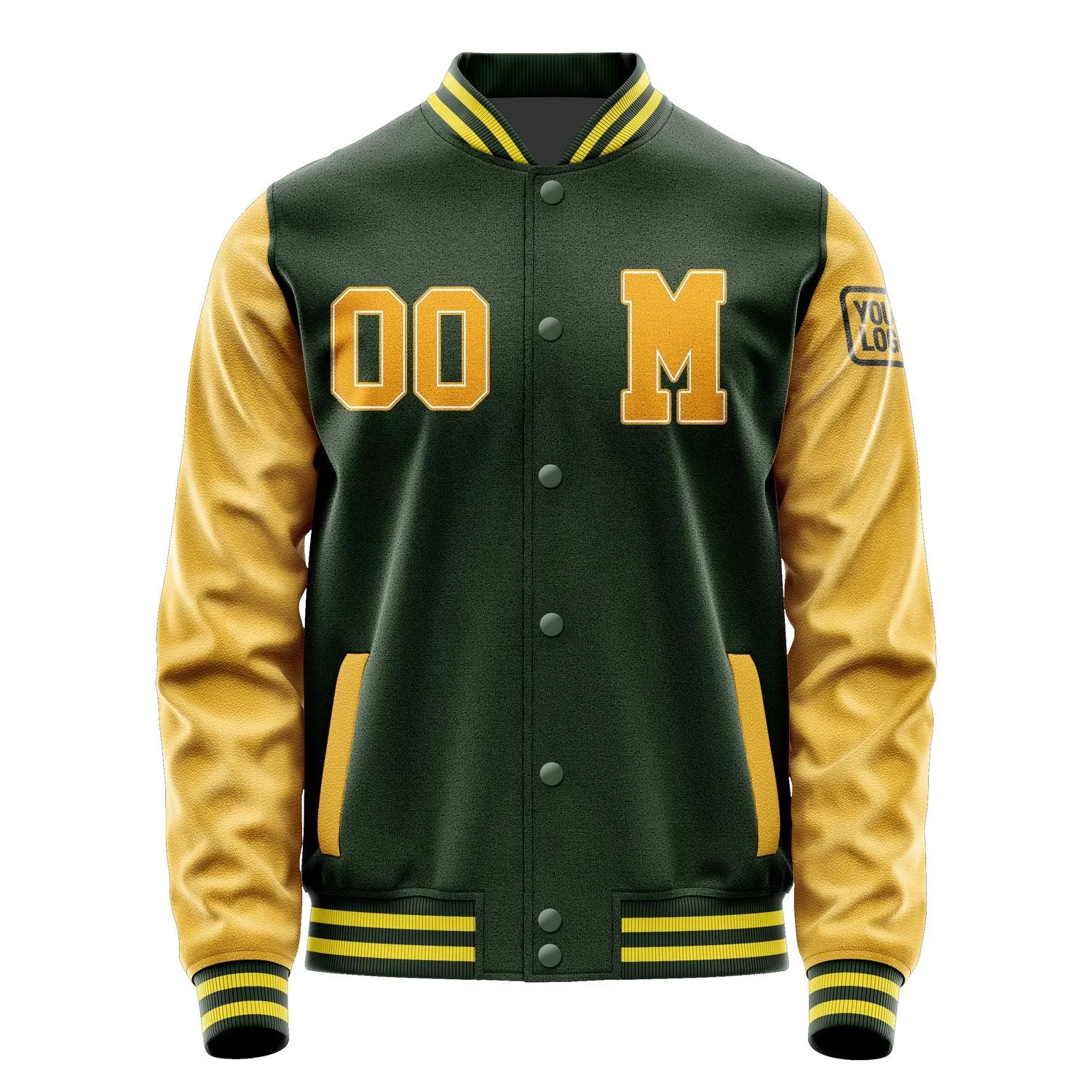 Custom Dark Green Yellow Jacket sold by Tailorly product image thumbnail 4