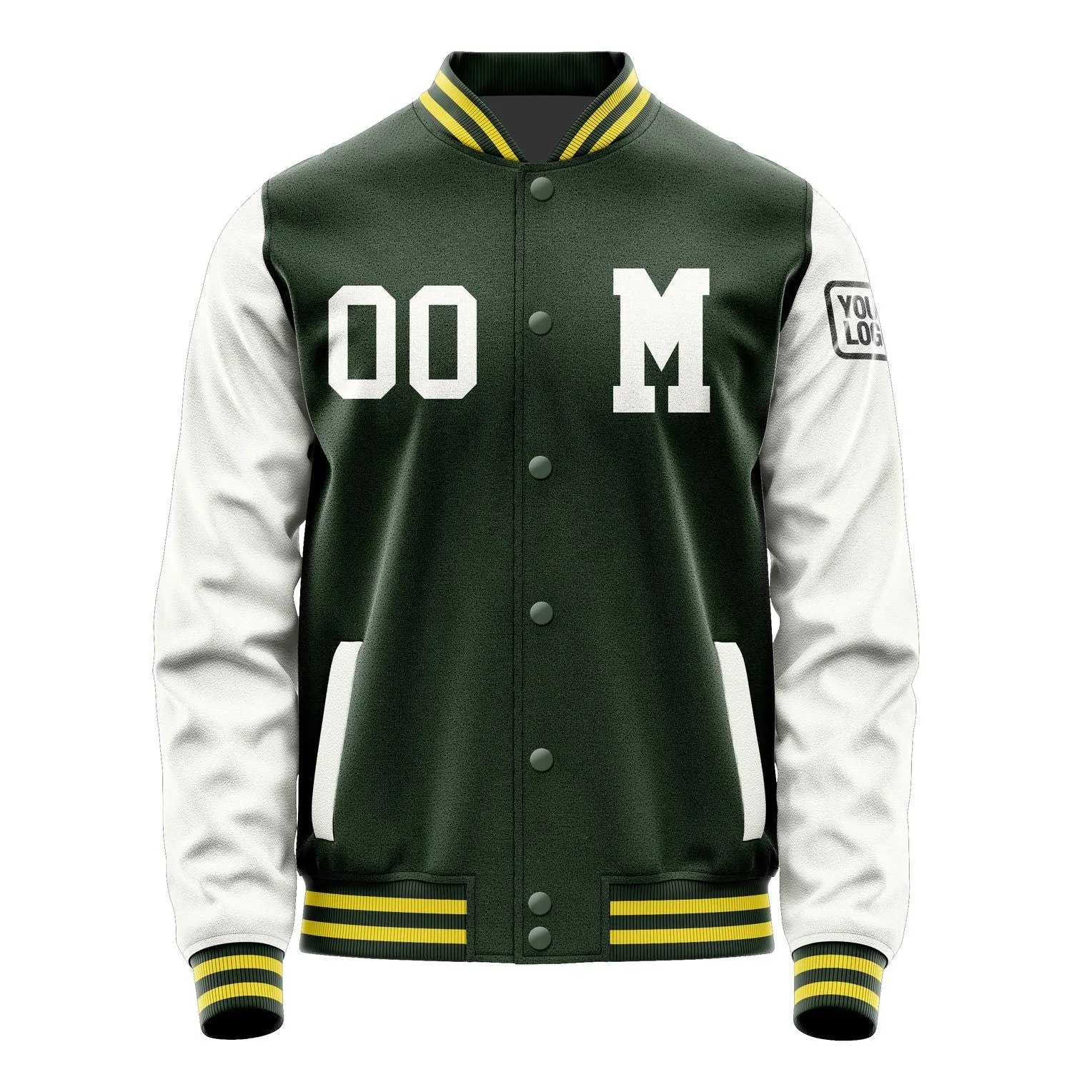 Custom Dark Green White Jacket sold by Tailorly product image thumbnail 4