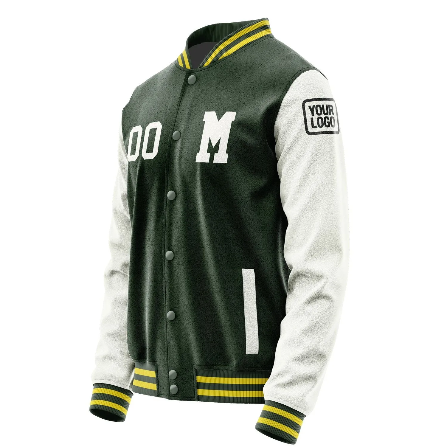 Custom Dark Green White Jacket sold by Tailorly product image thumbnail 2