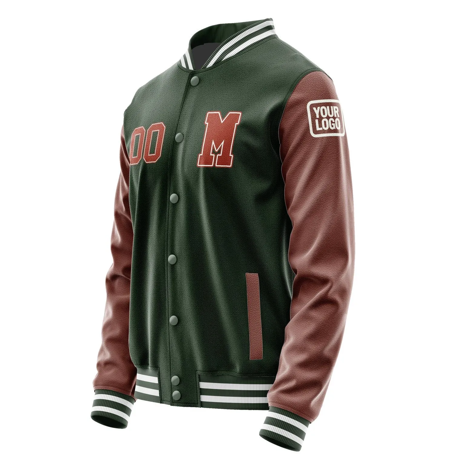 Custom Dark Green Coral Red Jacket sold by Tailorly product image thumbnail 2