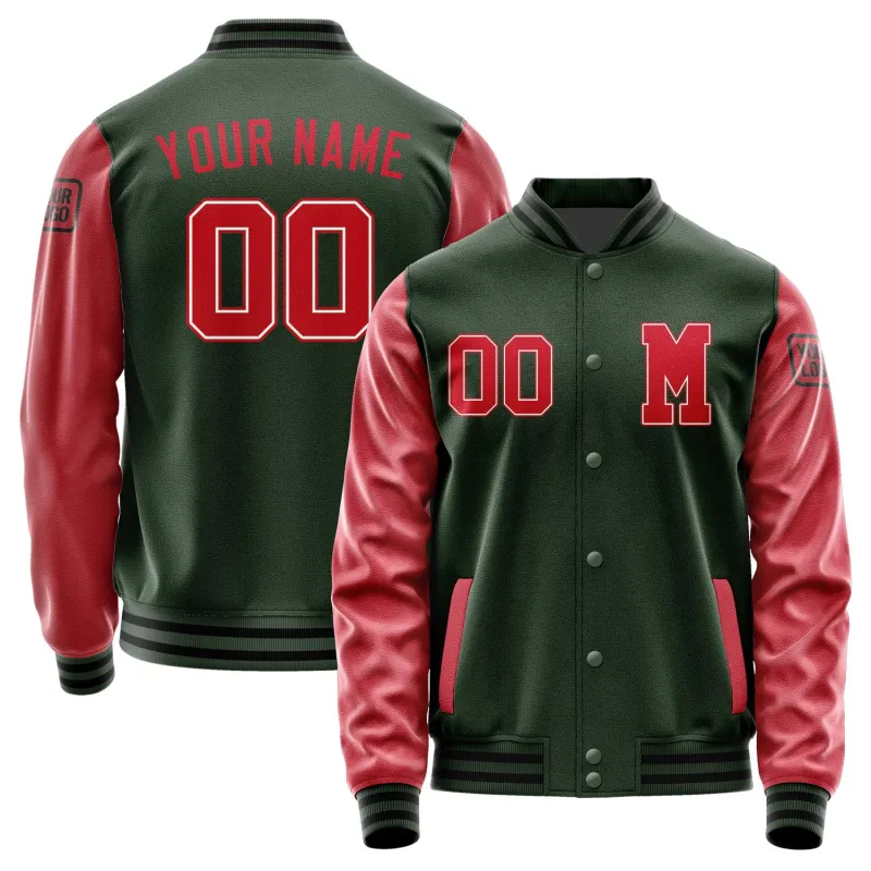 Custom Dark Green Red Jacket sold by Tailorly