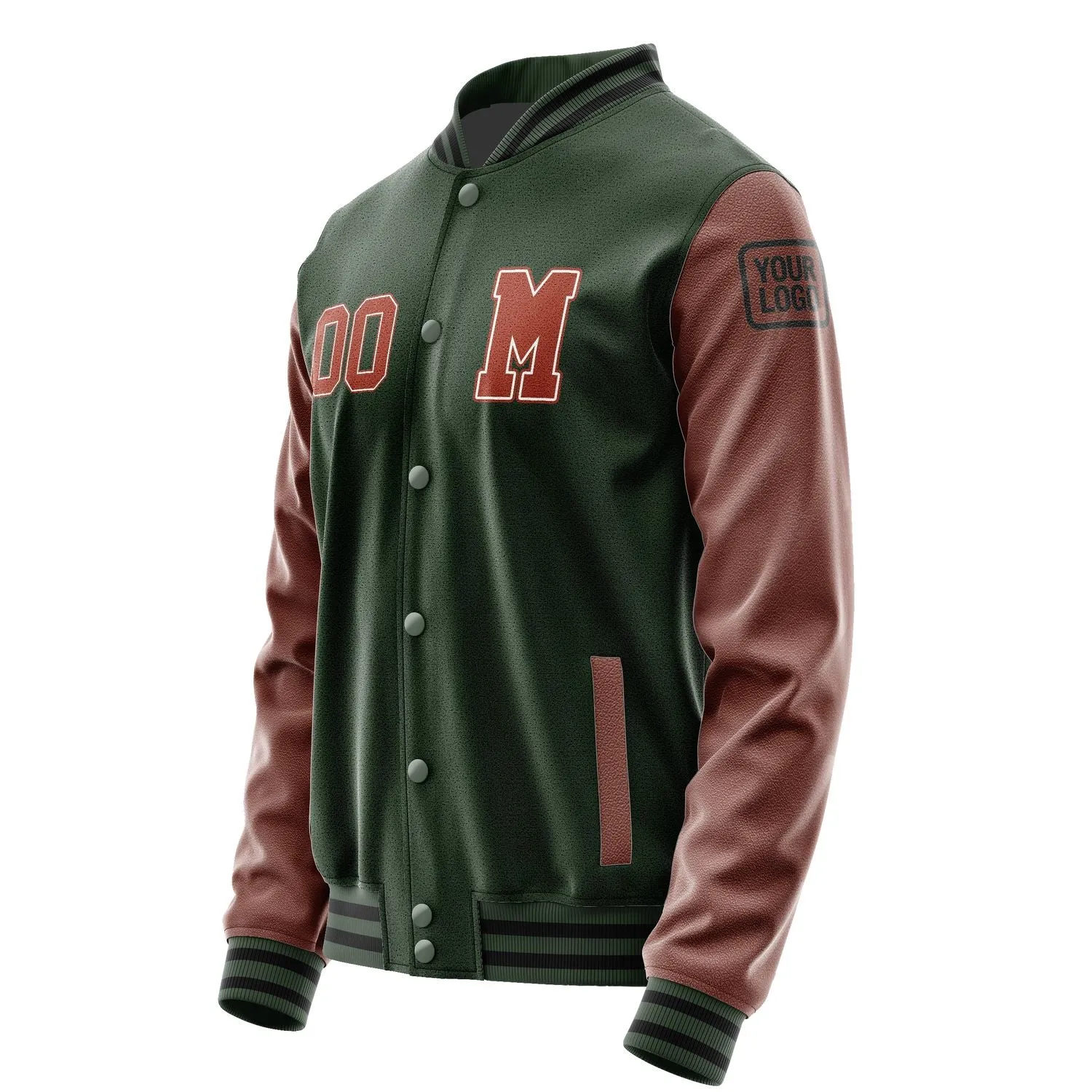 Custom Dark Green Coral Red Jacket sold by Tailorly product image thumbnail 2