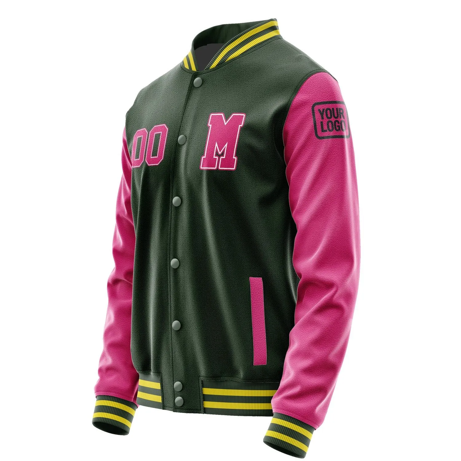 Custom Dark Green Pink Jacket sold by Tailorly product image thumbnail 2