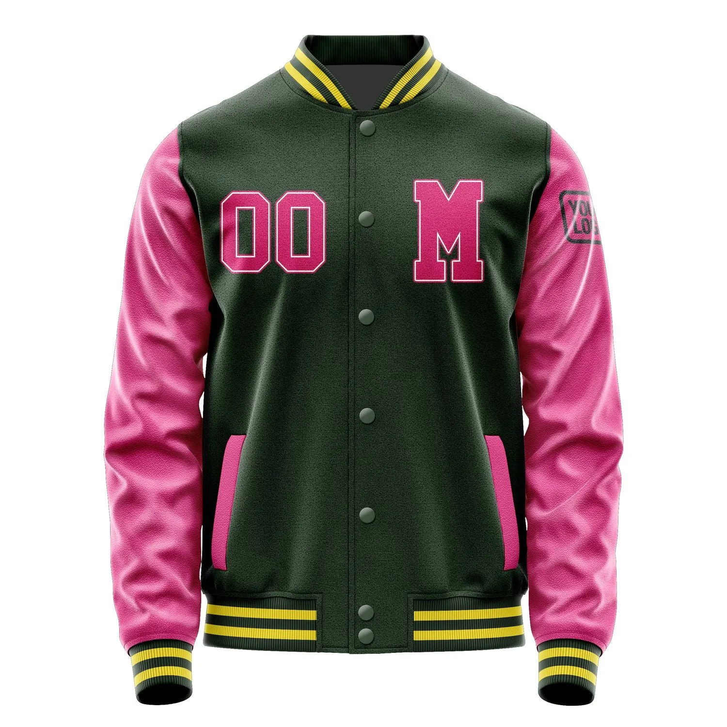 Custom Dark Green Pink Jacket sold by Tailorly product image thumbnail 4