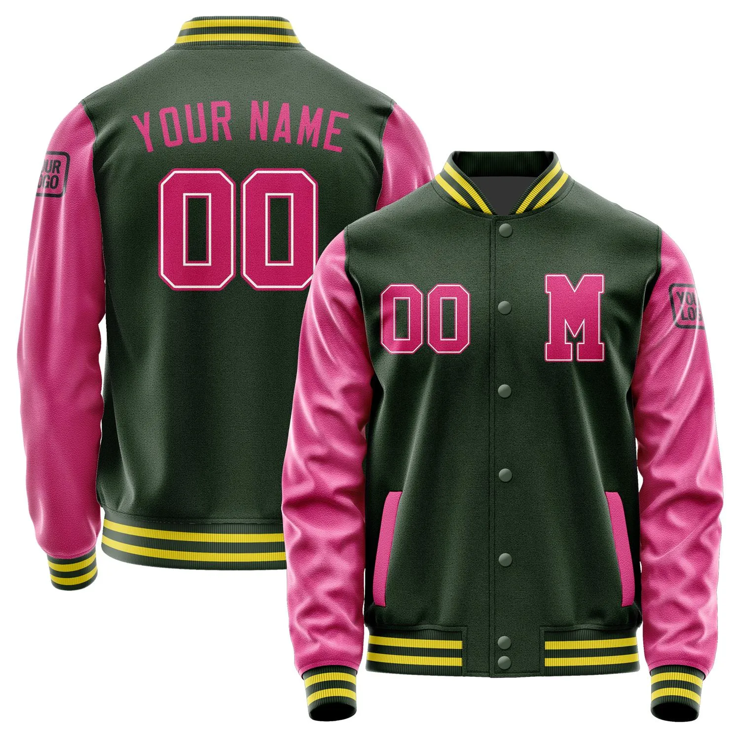 Custom Dark Green Pink Jacket sold by Tailorly