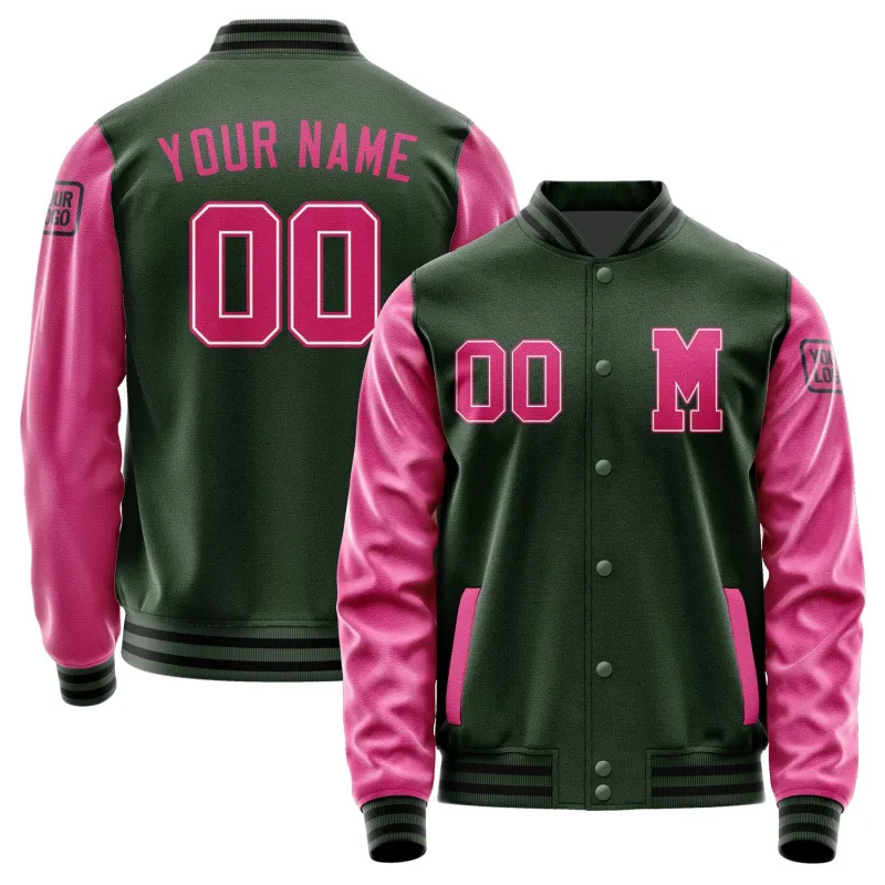 Custom Dark Green Pink Jacket sold by Tailorly